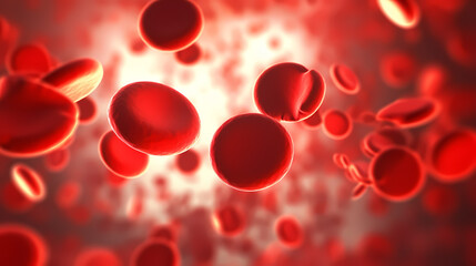 3D illustration of human red blood cells in vein, healthcare concept