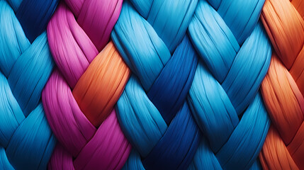 Abstract colorful rope texture background, soft knitted wool texture close-up background - obrazy, fototapety, plakaty