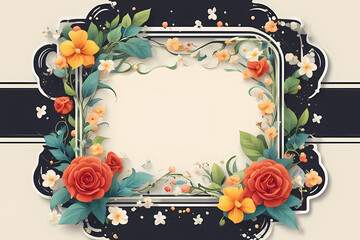 vintage frame with roses