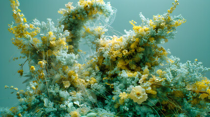 Fototapeta na wymiar Undersea Majesty, A Vivid Dive into Coral Richness, Teeming with Life and Colorful Serenity