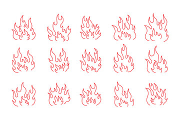 flame decoration collection Simple vector flame icons in flat style