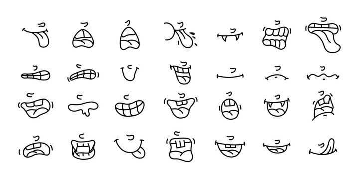 Different expressions on mounth Element and Facial Expression
