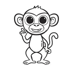 A children's coloring book showcasing a monkey in a vector illustration, illustration, photo, poste