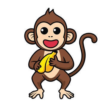 A children's coloring book showcasing a monkey in a vector illustration, illustration, photo, poste