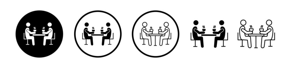 Meal Spot Line Icon. Dining Area Icon in Black and White Color.