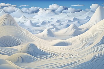 a snow covered hills with clouds - Powered by Adobe