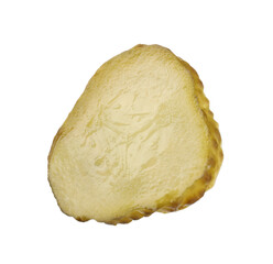 Slice of pickled cucumber isolated on white