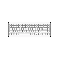 Keyboard vector icon editable stroke, sign, symbol outline line button isolated on white