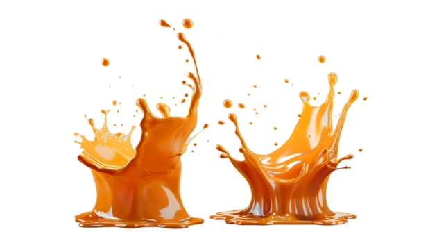 Set of delicious caramel splashes. - Powered by Adobe