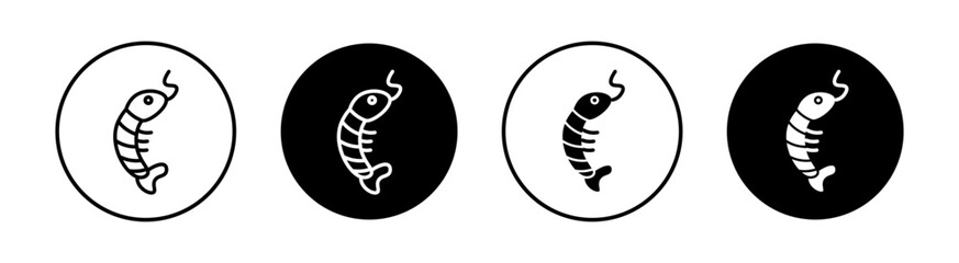 Shrimp vector line icon illustration.