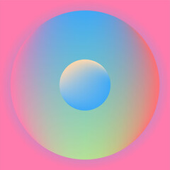 circle blue shape pink color background