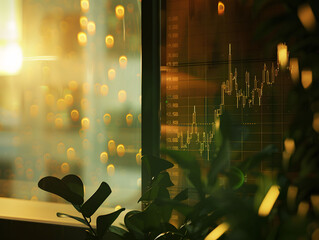 stock market graph in a blurred business environment