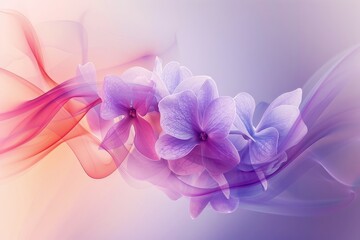 abstract background with purple and pink orchids, floral design. Abstract background awareness days in May in cream and lilac. 