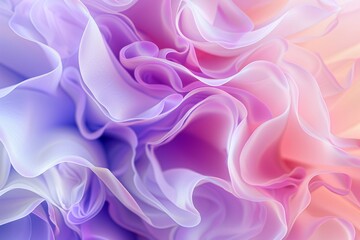 Fototapeta premium Abstract background of colored silk or satin twirling in the wind. Abstract background awareness days in May in cream and lilac. 