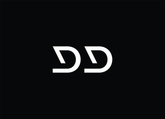 DD Letter Logo Design with Creative Modern Trendy Typography and Black Colors.
