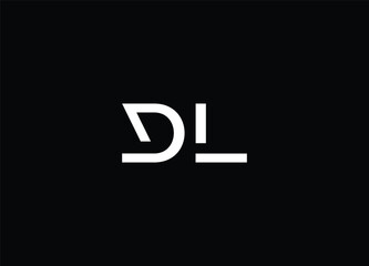 DL Letter Logo Design with Creative Modern Trendy Typography and Black Colors.
