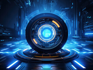 Realistic technology cyber monday background