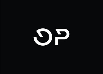 OP Letter Logo Design with Creative Modern Trendy Typography and Black Colors.
