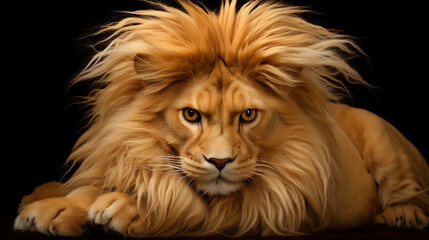Naklejka na ściany i meble A cat with a fluffy mane resembling a lion.