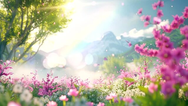 beautiful flowers grow up on spring video looping background for live wallpaper
