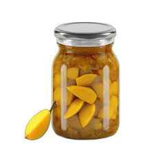 3d rendered Delicious mango pickle in glass jar