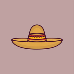 cute mexican hat sombrero icon