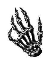Phantom Fingers: A Mesmerizing Digital Illustration of Skeletal Hands