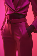 Elegant Pink Business Suit Fashion Statement