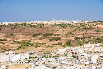 View of the Xaghra skyline from Rabat, on the island of Gozo, Malta - 739226961