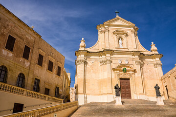 Facade of Rabat Cathedral on the island of Gozo (Malta) - 739226970
