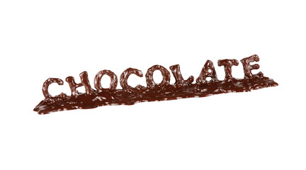 Melted chocolate word letters isolated on transparent layered background. - 739227179