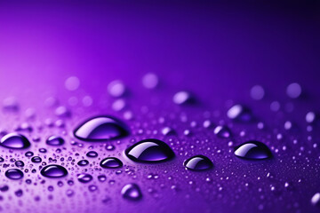 Close Up of Water Droplets on Purple Surface
