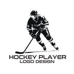 Hockey Player Vector Logo Design