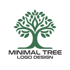Obraz premium Minimal Tree Vector Logo Design