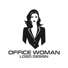 Office Woman Vector Logo Design