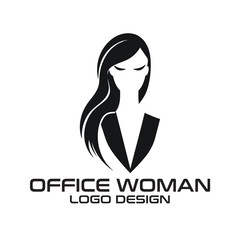 Office Woman Vector Logo Design