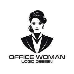 Office Woman Vector Logo Design