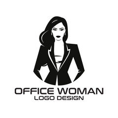 Office Woman Vector Logo Design