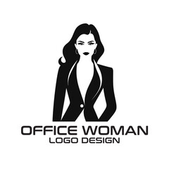 Office Woman Vector Logo Design