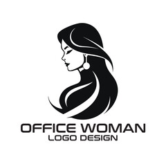 Office Woman Vector Logo Design