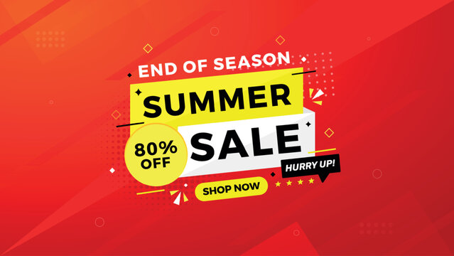 Summer sale Discount banner. summer offer sale banner vector template. Sale label and discounts background, Discount Promotion marketing poster design for web and Social. Vector Illustration.