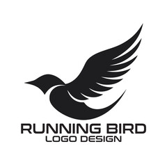 Running Bird Vector Logo Design