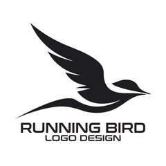 Running Bird Vector Logo Design