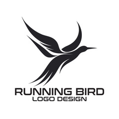 Running Bird Vector Logo Design