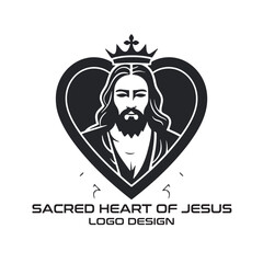 Sacred Heart Of Jesus Vector Logo Design