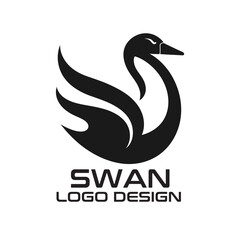 Obraz premium Swan Vector Logo Design