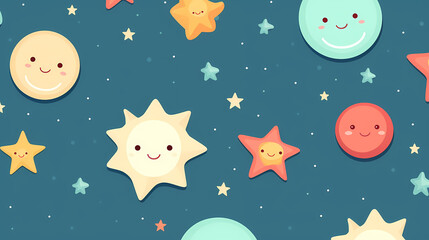 Colorful cheerful rainbow stars background wallpaper children cartoon bedroom design