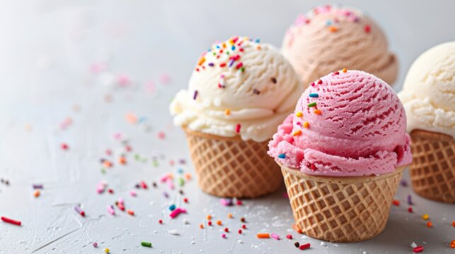 Ice cream on white background	
