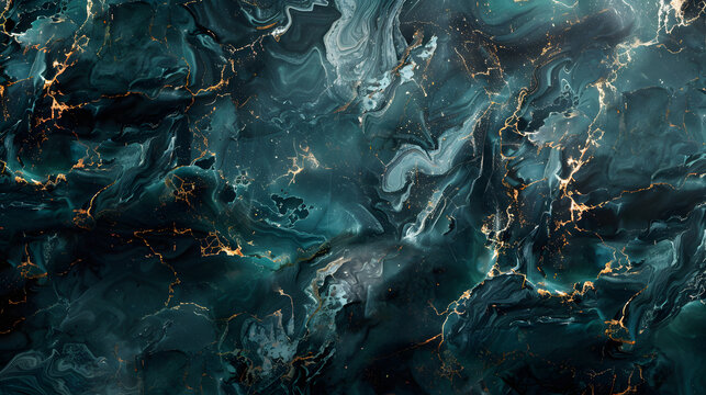 Turquoise Green liquid marble texture background, natural Emperador stone