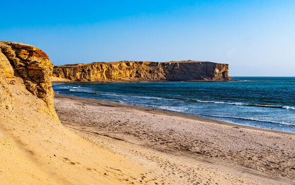 Impressive view of Yumaque Beach in Paracas National Reserve, Ica region, Peru
